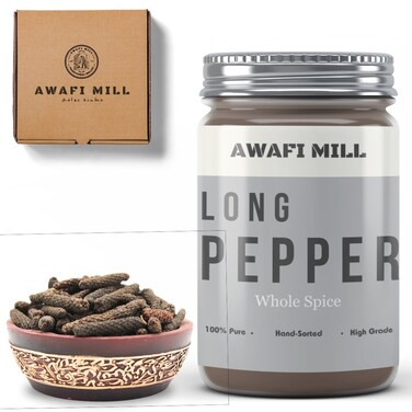 AWAFI MILL Dried Whole Long Pepper   Pipali/Thippili/Pipalli Whole - Premium Quality - Exotic Spice for Culinary Delights (Bottle of 50 gram / 1.7 Oz)