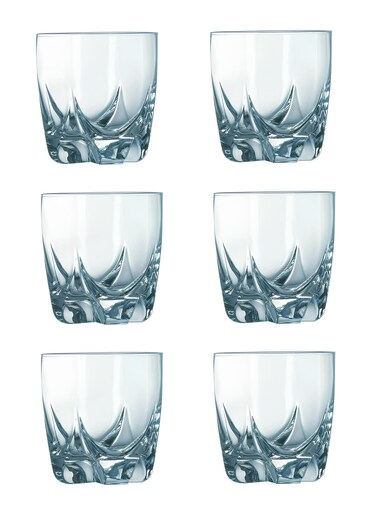 Lisbonne Old Fashion Tumbler Set of 6 - 300ml, Glass, Transparent, Dishwasher Safe