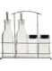 Harmony 2724623296265 83101 4 Pieces Salt Oil and Vinegar Bottle In Metal Rack Set, Clear