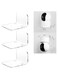 Acrylic Floating Wall Shelves Set of 3 for Security Cameras, Baby Monitors, Speakers - Universal Small Wall Shelf with Cable Clips, 10-Piece Strong Tapes, No Drill (Clear)