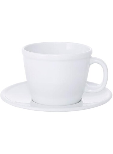 Bodum Ceramic Corona Jumbo Cup With Saucer - 2 Pieces