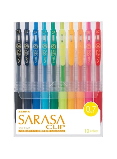 Zebra Sarasa Clip 0.7, 10 Color Set (JJB15-10CA)