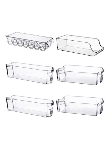 6-Piece Refridgerator Organization Set Clear