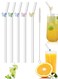 PCS Reusable Straws Clear Glass Straws Colorful Butterfly Design With 1 Cleaning Brush For Smoothies, Milkshakes, Juices, Teas