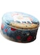 GulfDealz Circle Shape Unicorn With Flowers Portable Collectible Jewelry,Candy,Ointment,Nail,Lipstick,Storage Box - Metal - Blue