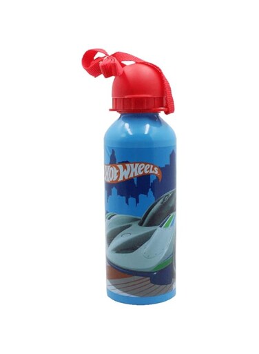 Hot Wheels Monster Trucks Kids Aluminum Leakproof Water Bottle with Straps, 500 ml Capacity