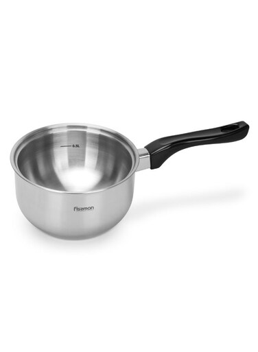 Double Wall Saucepan 0.95L, Stainless Steel Bain-Marie Sauce Pan 16x9.5cm   Mirro-Like Polish Finished 18/10 INOX304   Induction Bottom for all Cooktops   Bakelite Handle