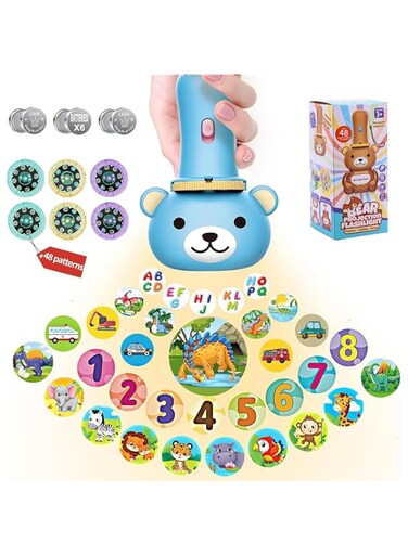 2 Pack Kids Projector Flashlight,Child's Educational Journey with Projection Flashlight,Early Learning Educational Interactive Toy,Party Favors Goodie Bag Stuffers, Bulk Toys for Classroom Prizes