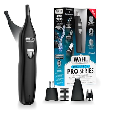 Wahl Pro Series Rechargeable Eyebrow, Ear &amp; Nose Hair Trimmer for Men &ndash; Painless DualTech Eyebrow Trimmer &amp; Facial Hair Removal Device (International Version)