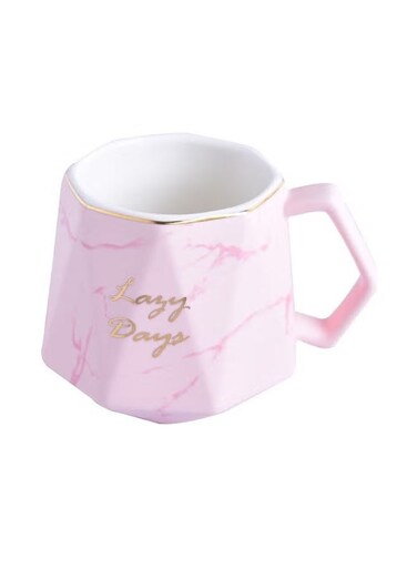 Diamond Marble Cup Pink 8x8x9.5cm