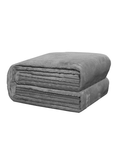 Warm Flannel Fleece Blanket Fabric Dark Grey 71 x 79cm