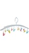 ECVV&reg; Foldable Plastic Cloth Drying Hanger Hanger with 12 Clips Pegs For Towels   Stocking   Socks Baby Clothes and Small Clothes   Assorted Color