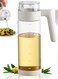 Olive Oil and Vinegar Dispenser Bottle,2.8cups White Large Olive Oil Holder with Easy Grip Handle,Borosilicate Glass No Drip Oil Bottles for Kitchen
