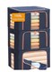 3 Pack Large Capacity Clothes Storage Bags,Stackable Storage Organizer with Foldable Metal Frame, Zipper, Handles, Clear Window, Large Storage Bins for Comforters, Blankets
