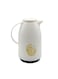 Premium Vacuum Flask 1.0L Insulated Thermal Carafe with Pink Glass Refill Elegant Plastic Body Thermos for Tea, Coffee, and Hot Water Heat Resistant Handle &amp; Non-Slip Base