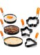 Patelai 6 Pcs Professional Egg Ring Pancake Ring Set Stainless Steel Fried Egg Ring Griddle Pancake Shapers with Silicone Handle for Breakfast Omelette Sandwich(Assorted Style, 3, 3.5, 4, 6, 8 Inch)