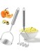 2Pcs Potato Masher, Heavy Duty Stainless Steel Integrated Masher Kitchen Tool Wire Masher for Potatoes, Avocados, Beans, or Fruit &amp; Vegetables