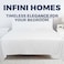INFINI HOMES White &amp; Stripe Cotton Flat Bedsheet Double 220X240 CM - Premium Quality Soft and Breathable Fabric for Luxurious Comfort