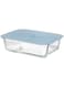 Food container with lid, rectangular glass/silicone1.0 l
