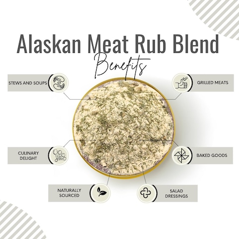 AWAFI MILL ALASKAN Meat Rub - Premium Blend of Kosher Salt, Black Pepper &amp; Garlic - Enhance Flavor for Cooking, Grilling, or Everyday Seasoning (Bottle of 50 gram / 1.7 Oz)