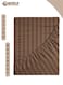 Brown Striped Microfiber Fitted Bedsheet with Deep Pocket for a Snug Fit, Breathable, Machine Washable for Optimal Protection, Available in King, Queen and Single Sizes, Without Pillow Cover
