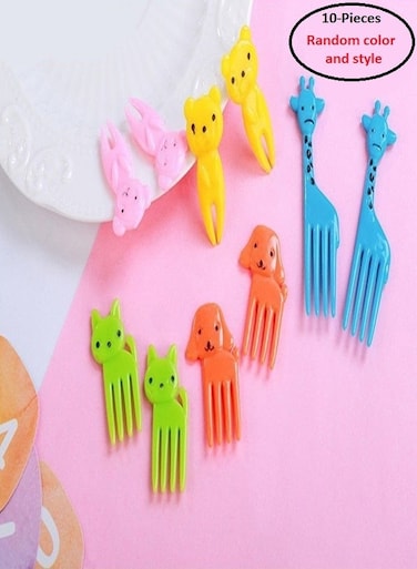 10 Pieces Cute Animals Food Fruit Fork Picks For Kids