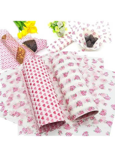 Azonee Wax Paper, 100Pcs Disposable Food Wrapping Paper, 9.8x8.5&#39;&#39; Cake Wrappers Sheets, Basket Liners Deli Papers for Cheesecake, Cookies, Sandwich, Handmade Soap Gift Wrapping Tissue