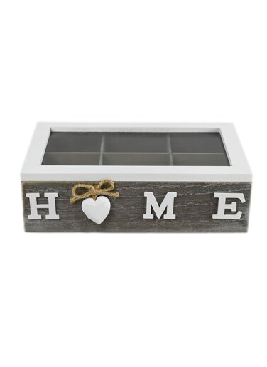 Wooden Tea Storage Box With 6 Compartments Organize Tea &amp; Coffee Kitchen Organizer Accessory Stack Standing Or Slat Tea Bags