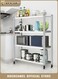 4 Tiers Storage Shelves with Wheels, Storage Kitchen Racks, Storage Shelf Multipurpose Rack for Living Room Bedroom Garage, Easy Assembly (White, 60x35x125cm)