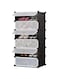 JJ-Boutique DIY Shoe Rack, Storage Drawer Unit Multi Use Modular Organizer Plastic Cabinet with Doors, Black and White Curly Pattern (6 cubes)