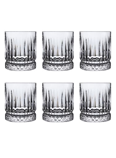 Set, Set Of Six, Striped Cut Transparent Cup, Can Be Used For Drinking Water, Coffee, Tea, Juice, Milk, 210 Ml