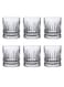 Set, Set Of Six, Striped Cut Transparent Cup, Can Be Used For Drinking Water, Coffee, Tea, Juice, Milk, 210 Ml
