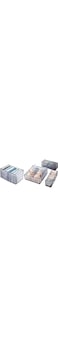 Drawer Organizers for Clothing Wardrobe Clothes with Handle Foldable Cabinet Mesh Clothes Compartment Storage for Jeans, Trousers, T-shirts, Bra, Underwear and Socks (4 Pcs, Grey)