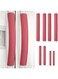 STAYOUNG 4 Pairs Refrigerator Door Handle Covers - Adjustable Appliance Handle Covers, Drips, Food Stains, Oil, Handmade Decor Protector for Fridge, Ovens, Dishwashers, Large, Medium, Small (Red)