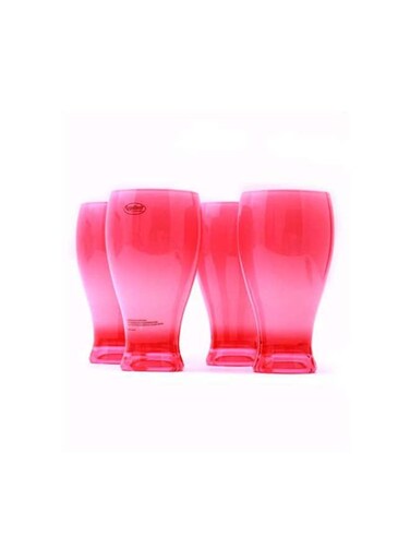 4-Piece Acrylic Glass Set Pink 400ml