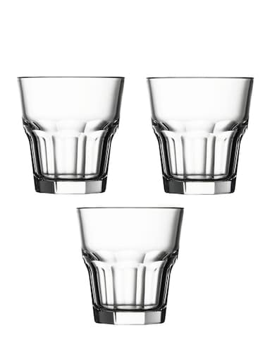 3 Pieces Casablanca Whisky Glass Set 265 Ml, 91.5 Mm Height, 86 Mm Diameter, Fully Tempered Clear
