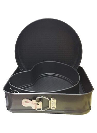 3 Pcs Shape Cake Mould Set,Black