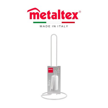 Metaltex Tissue Roll Holder Rolly &ndash; Kitchen Paper Roll Holder &ndash; Iron Wire Body with LDPE Coating &ndash; Durable &amp; Easy to Clean &ndash; Made in Italy