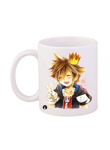 Kingdom Hearts Printed Mug White/Black/Yellow