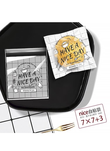 Food grade plastic packing bags for cookies candy bakery biscuits self adhesive food cookies packaging bags transparent snack small plastic opp bags 100 pcs size 7*7+3cm