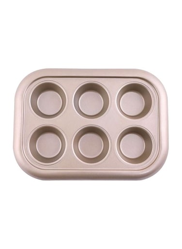 6-Cup Muffin Pan Rose Gold 29.4x3.5x21centimeter