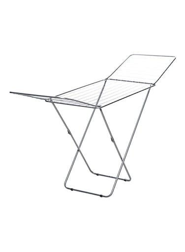 Cloth Drying Foldable Stand, Sturdy Clothes Dryer, Weather Resistor, Heavy Duty Clothing Racks Steel Silver 20meter