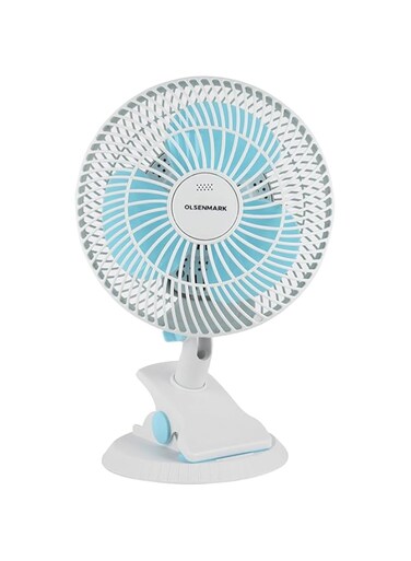 Olsenmark 8&quot; Clip Fan- OMF1856, 3-in-1 Use, with 3 Leaf Blades For Strong Wind And 2-Speed Levels, High Performance Motor For High Speed, 360-Degree Rotation