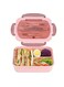 Children's And Adults' Lunch Box With Spoon And Fork, 1.4L Leak Proof, 3 Compartments, Microwave, Dishwasher And Refrigerator, Pink