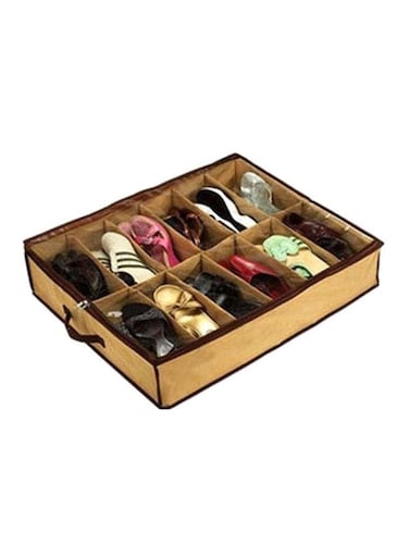 Foldable Shoe Rack Beige/Brown 68x47x13cm