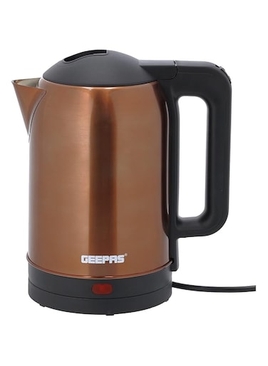 Geepas 1.8 L Stainless Steel Electric Kettle- GK38053  360-Degrees Rotation, Boil Dry Protection and Automatic Cut-Off  Perfect for Boiling Water, Milk, Tea  1500 W, Copper Color  2 Years Warranty