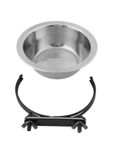 Sorandy 3 Sizes Dog Bowl Diner Dish Stainless Steel Hanging Pet Food Water Feeder Food Water Non Slip Dog Bowls Replacement Basic Cat Bowls Anti Skid Puppy Dishes (L)