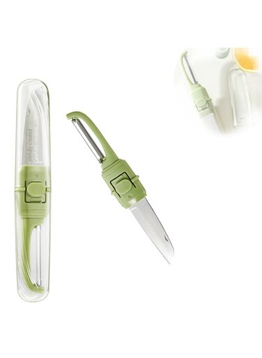 Fruit Peeler, 2 in 1 Potato Peeler - Creative Fruit and Vegetable Peeler Tool - Use Fruit Knives with Ergonomic Handle for Kitchen, Picnic, Camping, Travel
