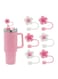 Covers Cap Toppers, 6 Pcs Straw Cover for Stanley Cup, Silicone Straw Covers Cap Reusable Drinking Straw Topper Compatible, for Stanley Cups Accessories (0.4in, Flower, 2 Colors)