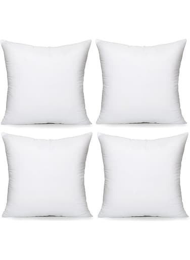 UK Care Direct Luxury 18" x 18" (45cm x 45cm) Quality Hollowfibre Cushions Pads Inners Fillers- Pack of 4 - MADE IN with added Bounceback Support Machine Washable Cushion Pad